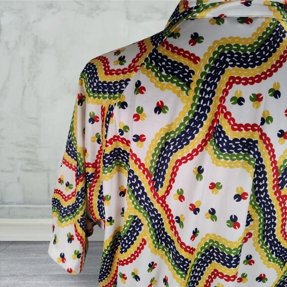 Vintage 70s Lily Dache Rainbow Print Disco Top Oversized XL–2X Pride Style - Picture 8 of 13